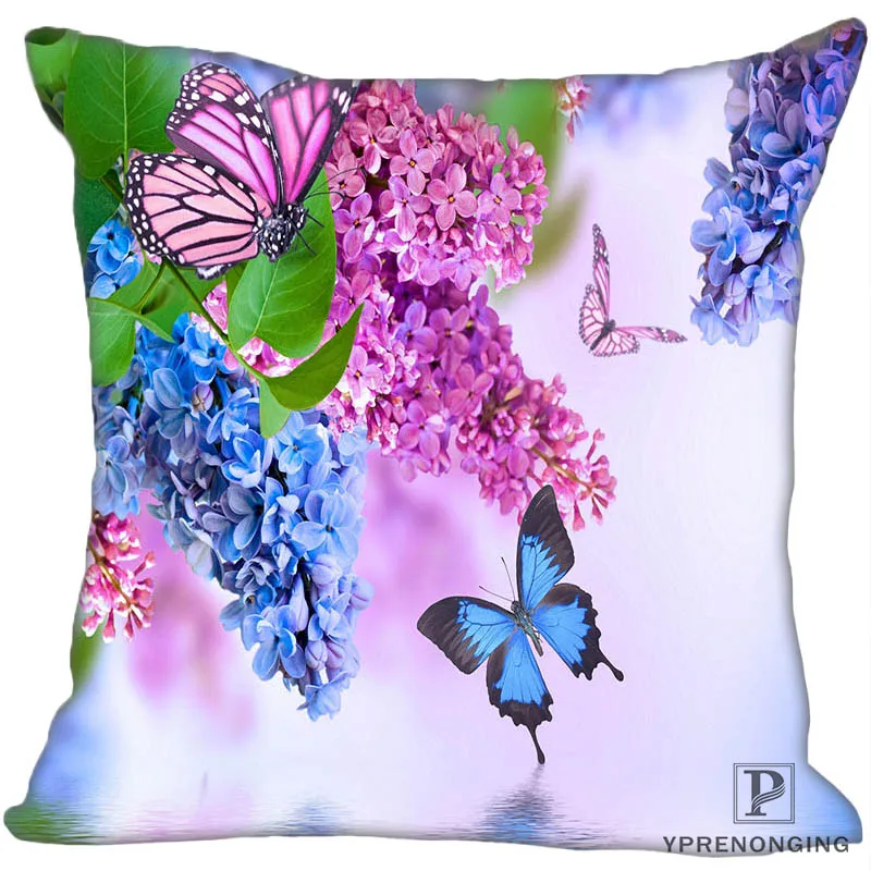 Square Pillowcase Индивидуальный дизайн бабочки розовый квадратный наволочка на заказ молнии чехол для подушки 35X35,40x40,45x45 см(одна сторона) 180522-02-13 - Цвет: Square Pillowcase