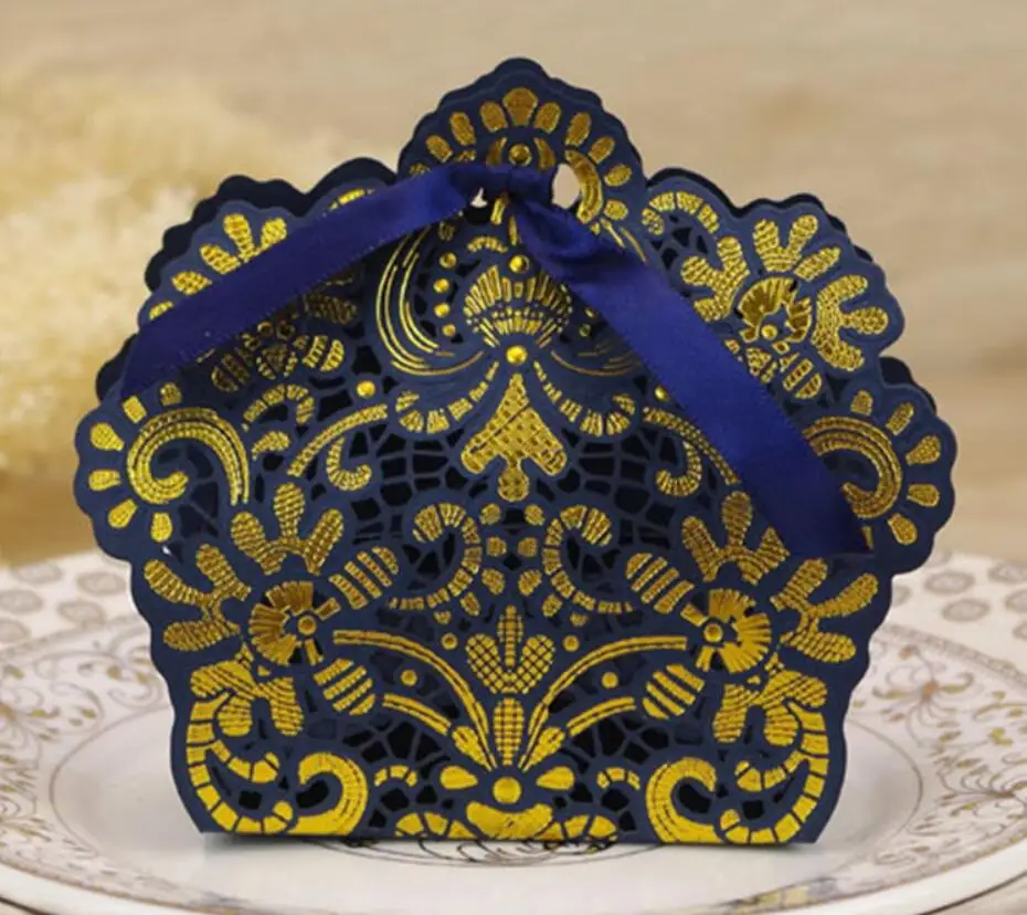 Коробка для конфет с лентой сувенир 100 шт.|Подарочные сумки и упаковка| |