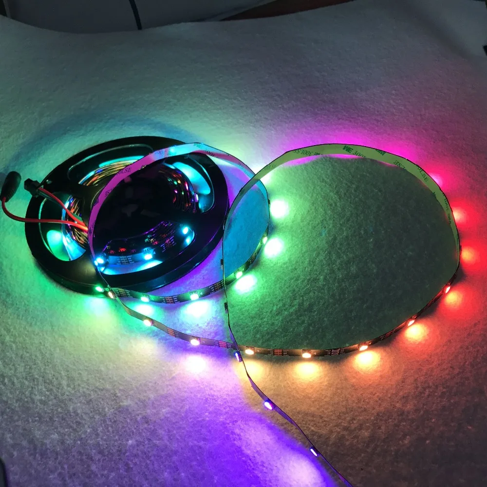 30 светодиодов/м 5 м WS2815 DC12V Адресуемая полноцветная RGB 5050 Светодиодная лента не