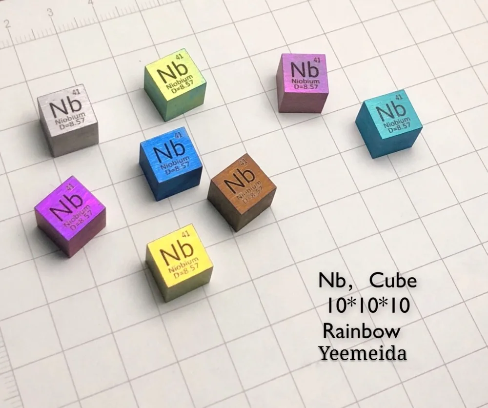

Niobium Metal 10mm Density Cube 99.95% Pure for Element Collection