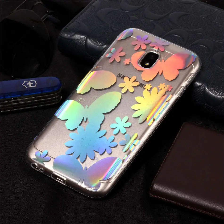 Чехол для Samsung Galaxy J3, J5, J7 года S9 S8 S7 S6 край S4 S3 A8 плюс A320 лазерный блестящий чехол Мягкий силиконовый чехол для телефона с P01Z