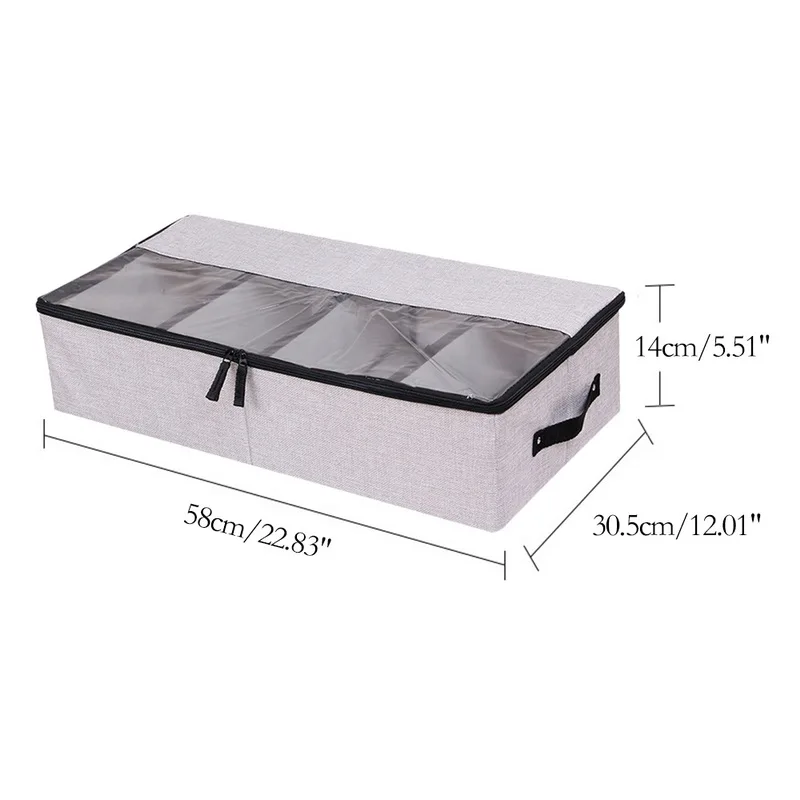 Shoes Folding Storage Organzier Foldable Bra Covered Box Compartment Dustproof Thicken Cotton And Linen Wardrobe Closet | Дом и сад