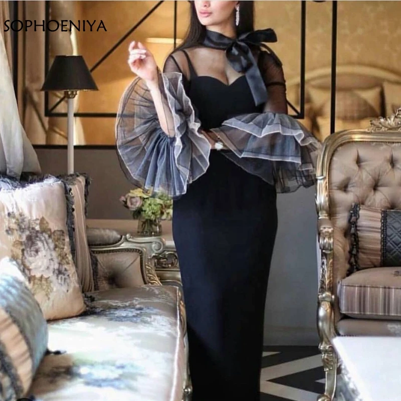 Женское длинное вечернее платье черное больших размеров 2021 мусульманский с