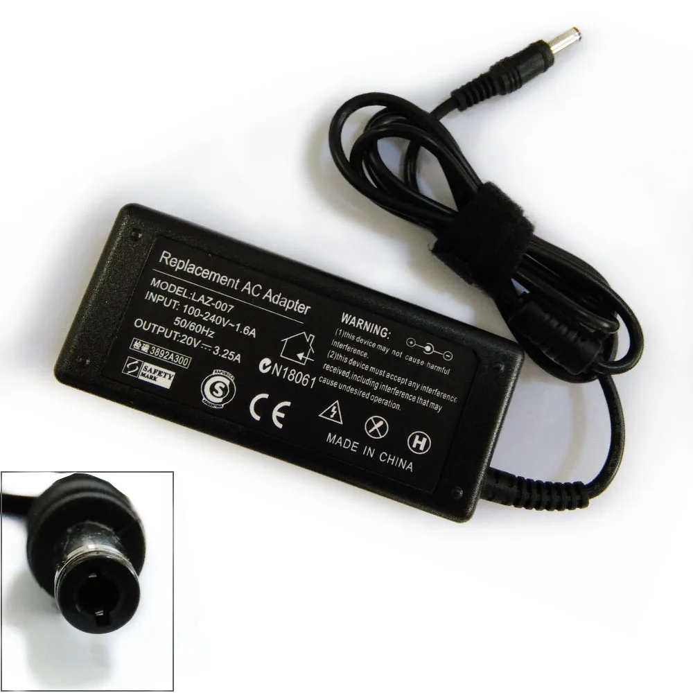 Хит продаж! 20V 3.25A 65W Замена адаптера переменного тока питания для ноутбука Lenovo