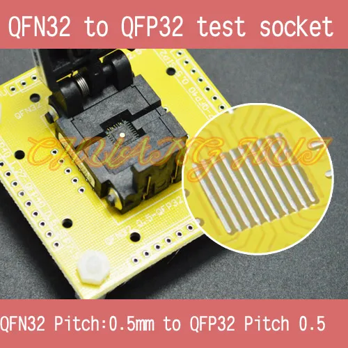 IC TEST QFN32 to QFP32 test socket WSON32 DFN32 MLF32 QFN32 0.5mm to QFP32 0.5mm SOCKET