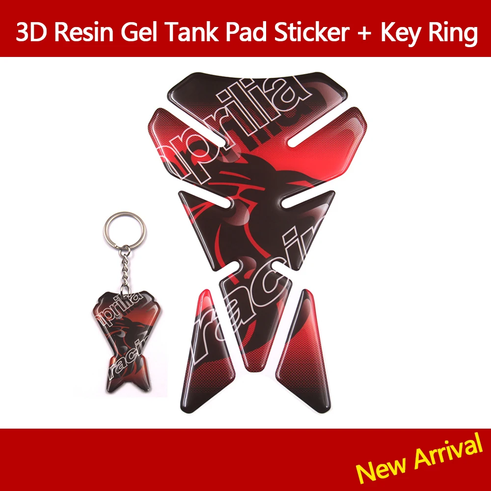 

3D Resin Gel Motorcycle Tank Pad Sticker Decal Emblem for Aprilia RSV4 Tuono RSV 1000 R Tuono V4 APRC Tuono V4 1100 + KeyRing