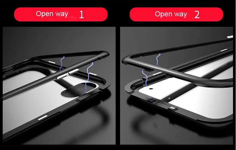 XS Max XR магнит Адсорбция металлический бампер закаленное стекло задняя крышка чехол для телефона iphone XS Max XR 8 7 plus X простая установка