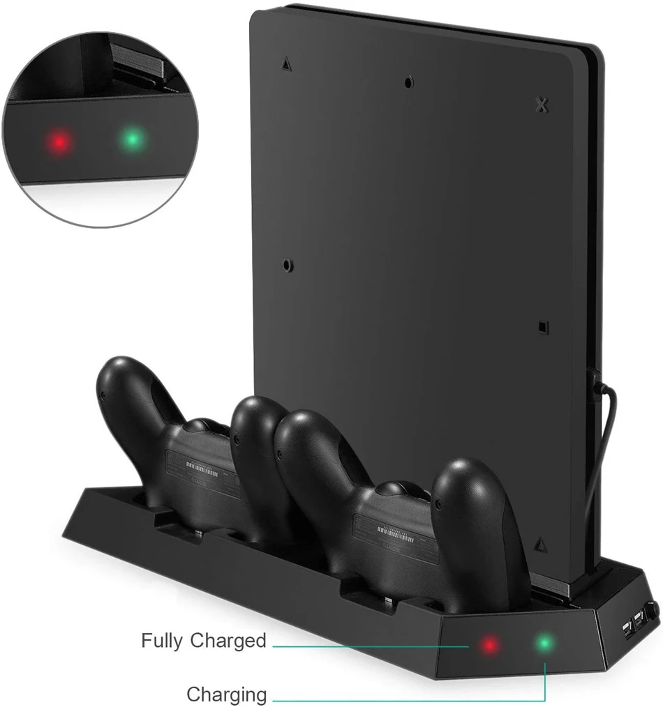 JKING игра консольная стойка для PS4 Slim консоли вертикальная игровая консольная стойка док-станция с двойной зарядная станция дропшиппинг