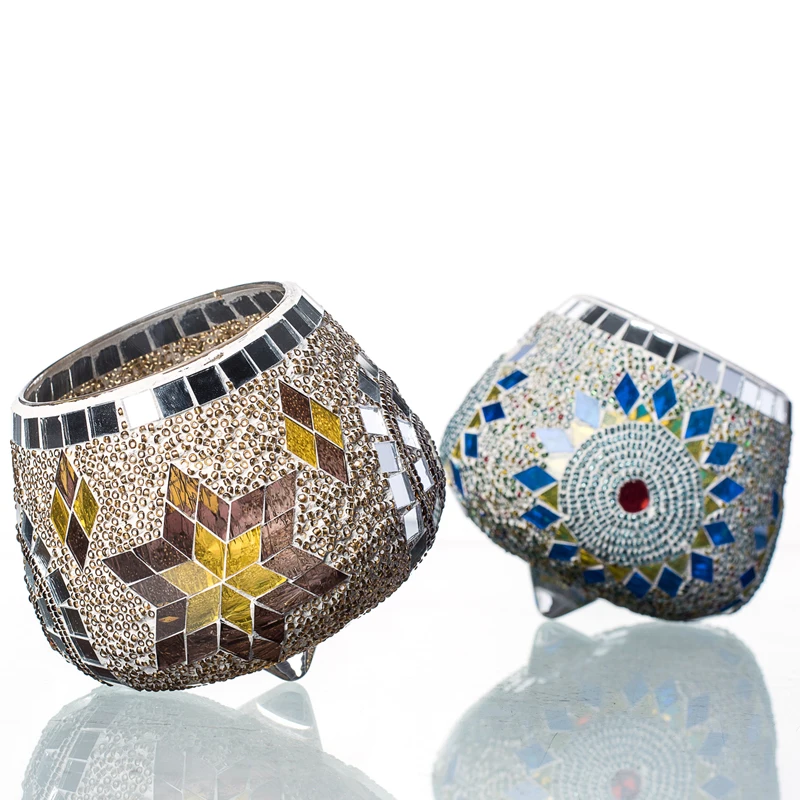 2019New бар и вечеринка Декоративный Подсвечник Многоцветный Стеклянная мозаика