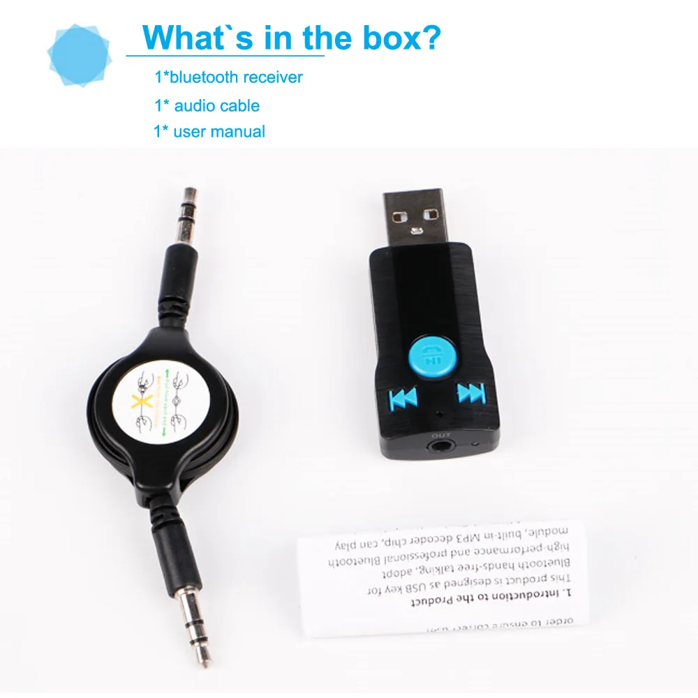 USB Bluetooth приемник автомобильный беспроводной A2DP Музыка 3 5 мм Aux аудио адаптер для