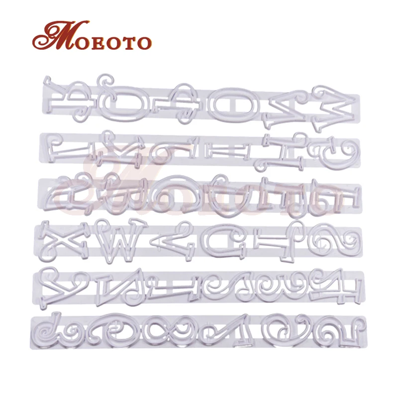 Алфавит Пластик резак набор из 6 шт. торт трафарет номер фрезы помадка кружева