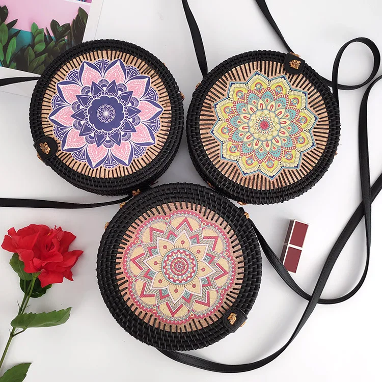 Плетеная сумка ручной работы для женщин богемный пляжный саквояж в стиле ретро