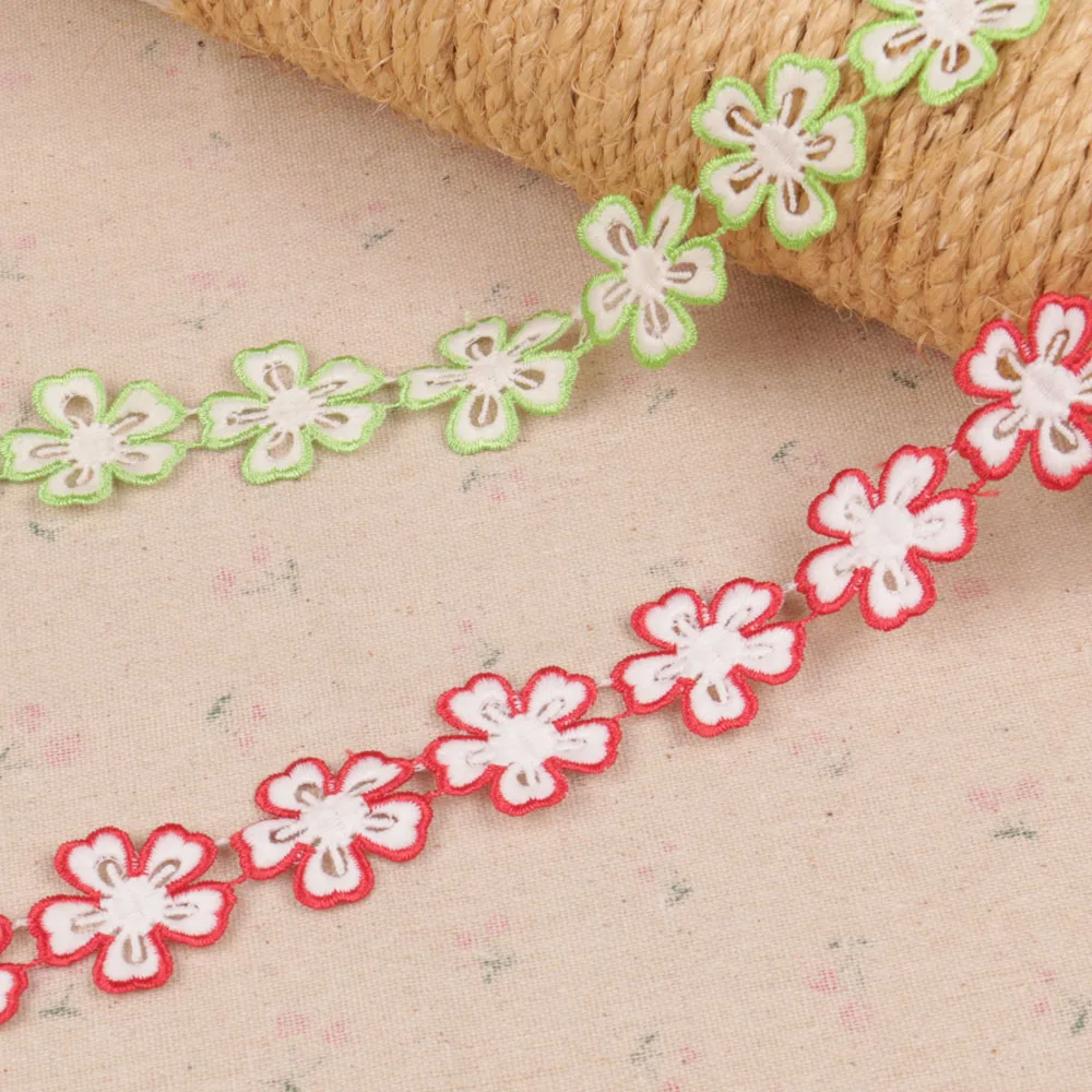2 ярдов 30 мм широкая аппликация вышитый цветок кружевная отделка Ткань DIY Ручная