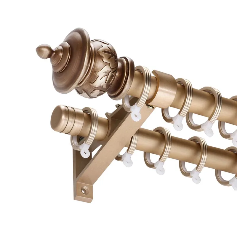 Античный занавес бесшумный Толстый Алюминиевый однополюсный двухполюсный 22 мм