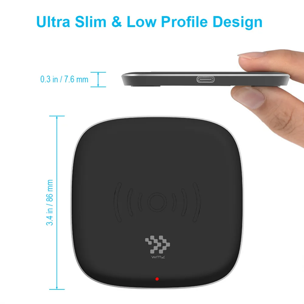WMZ Ультра тонкое Беспроводное зарядное устройство для быстрой зарядки iPhone X/8 Plus