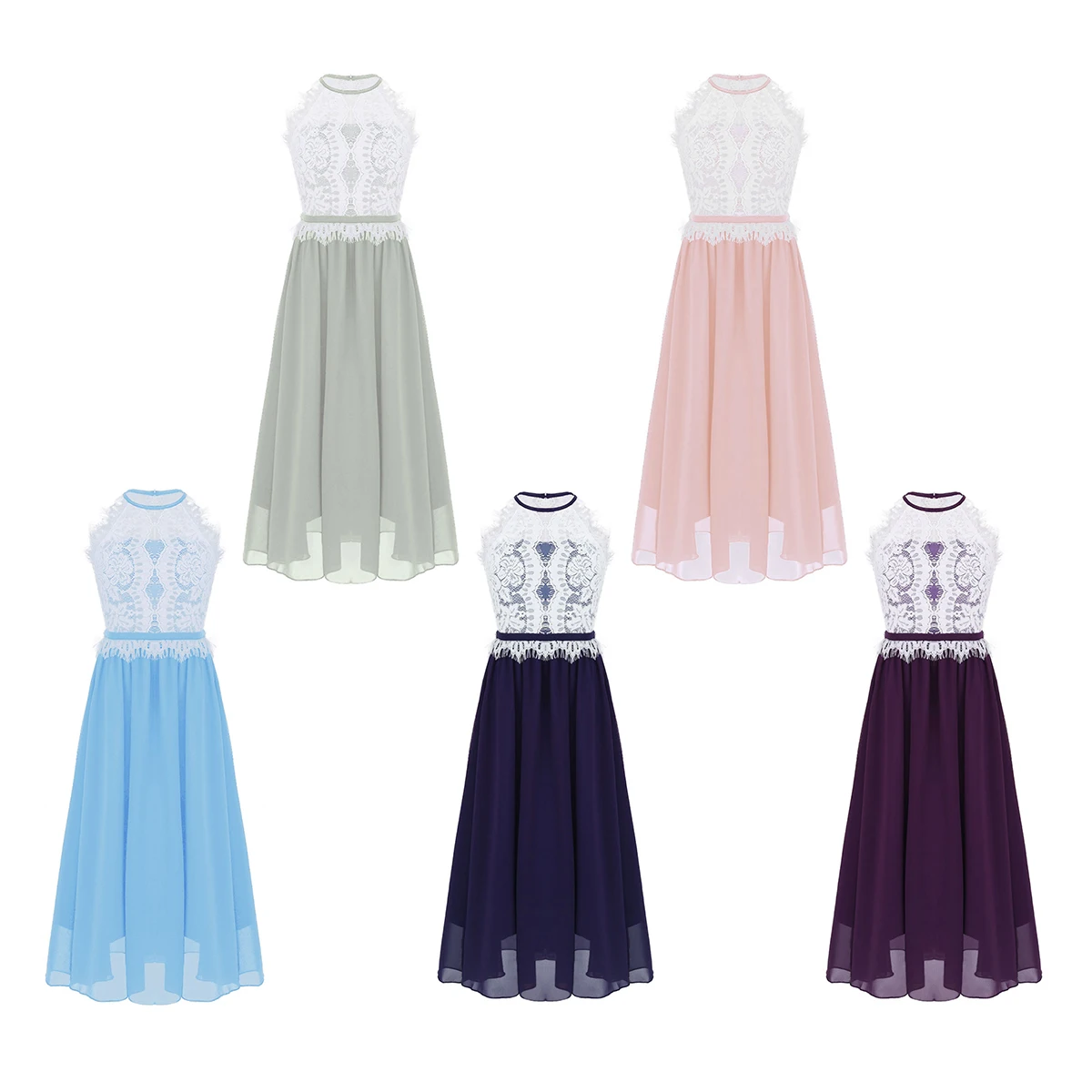 Цветочные платья для девочек с кружевным лифом вечерние первого причастия