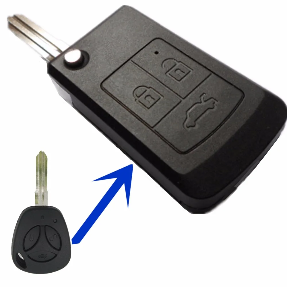 3 кнопочный корпус дистанционного брелка Fob изменение Uncut Складной автомобильный