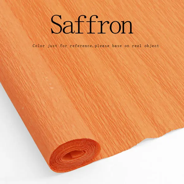 Saffron 50 см* 250 см Дети DIY морщин бумага оберточная бумага украшения оригами цветок Скрапбукинг креп бумага - Цвет: Saffron