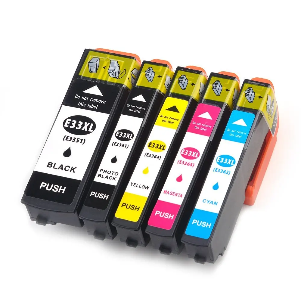 

5 Pack T33 33XL Ink Cartridge Compatible For Epson Expression Premium XP-530 XP-630 XP-635 XP-640 XP-830 XP-900 T3351-T3354