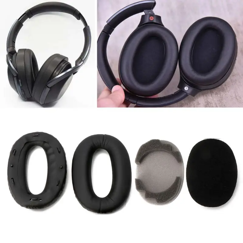 Мягкий белок кожи подушечки Замена амбушюры наушников подушки для SONY MDR 1000X WH 1000XM2