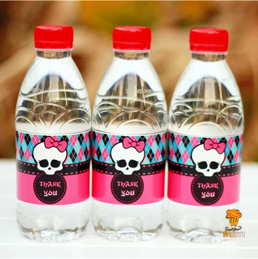 24 шт. Monster high бутылок с водой моноблок украшения детский день рождения