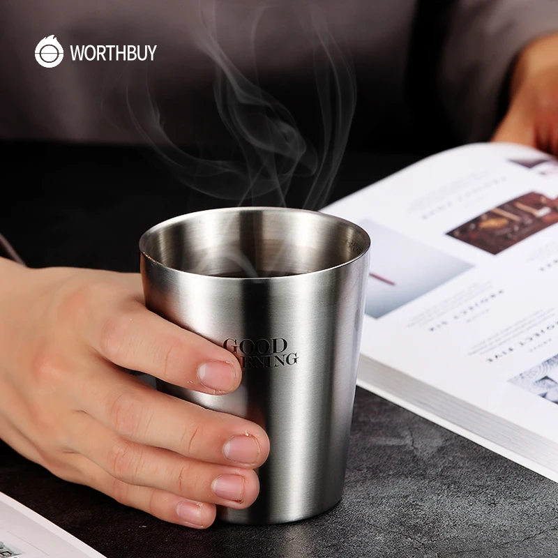 WORTHBUY кофейная кружка с узором 304 для пива из нержавеющей стали кухонная посуда