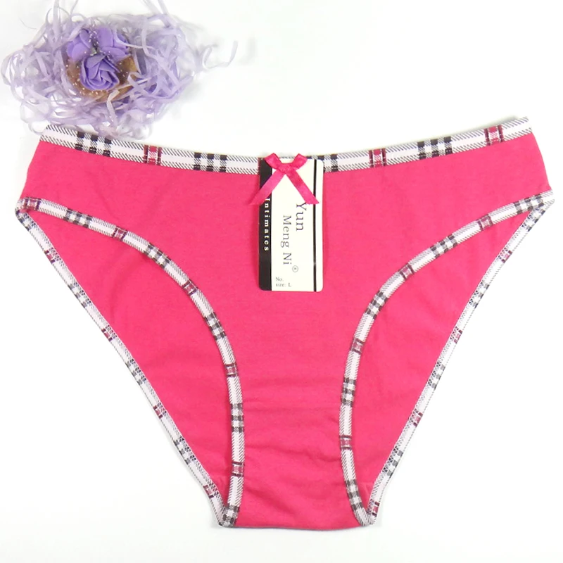 Комплект эластичных трусиков для девочек 600 однотонные хлопковые бикини женские