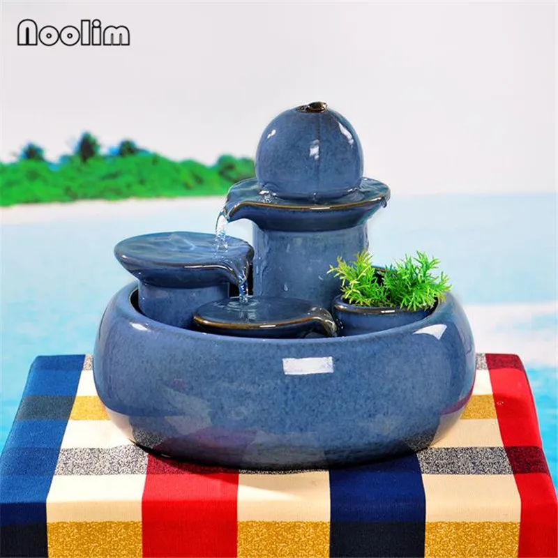 Элегантные керамические фонтаны для воды украшения гостиной фэн шуй Колесные