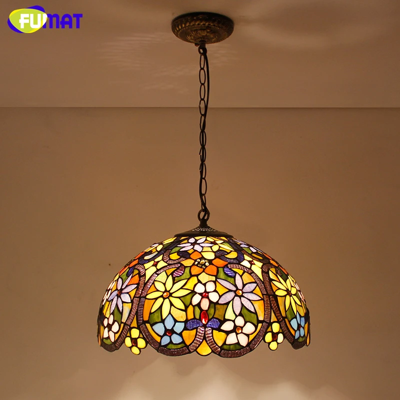 Витражный светильник FUMAT в европейском стиле художественный настенный для