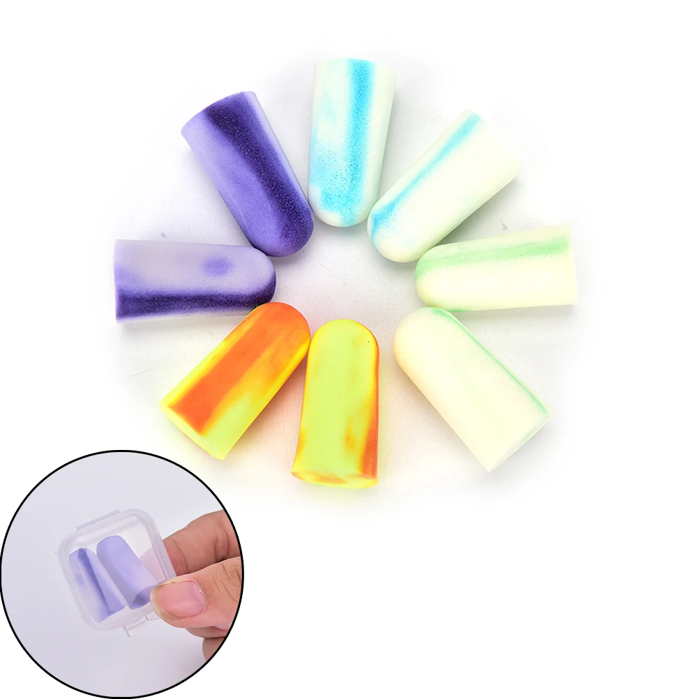 Затычки для ушей из пены мягкие разноцветные беруши с шумоподавлением