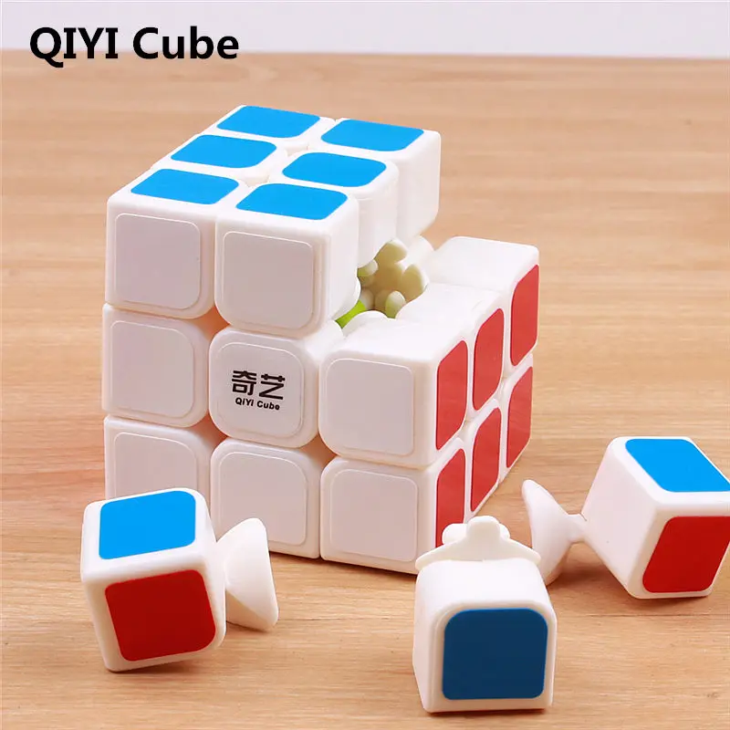 white QIYI 3x3x3 магические кубики наклейки парус Головоломка Куб Профессиональный 3 на 3 скорости cubo magico развивающие игрушки Монтессори для детей - Цвет: white