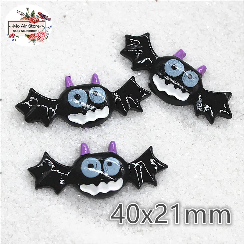 10 шт смолы Хэллоуин летучая мышь Тыква плоская спина кабошон искусство поставка