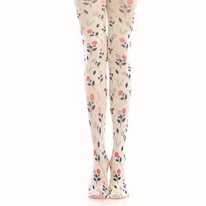 Колготки с цветочным принтом, облегающие носки