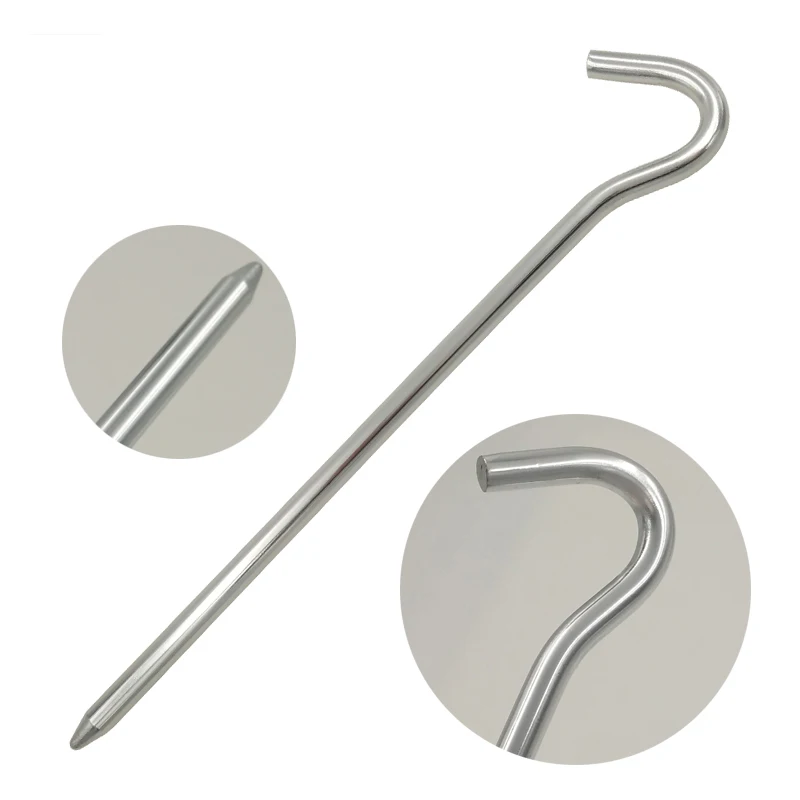 YOUGLE 10 Pcs/Lot 18cm Aluminum Tent Pegs Round Stake Alloy Silver Hiking Camping Outdoor Nails Accessories | Спорт и развлечения