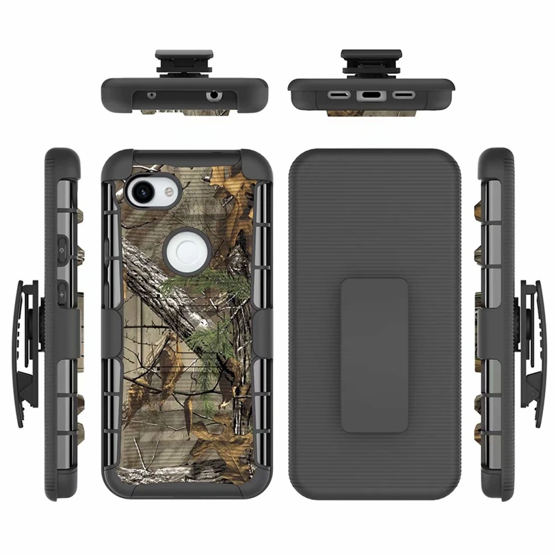 For Google Pixel 3A XL / Pixel3A Case Hybrid Heavy Duty 3 in 1 Military Camo Hard Shockproof Belt Clip Stand Cover | Мобильные