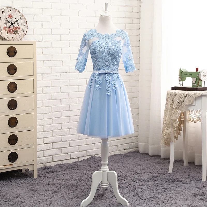Женское вечернее платье до пола Robe De Soriee синее длинное кружевное с аппликацией