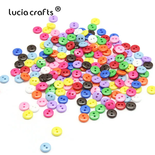 Random mixed Lucia crafts 100 шт 10 мм круглые полимерные пуговицы для декоративных украшений DIY шитье скрапбукинг аксессуары для одежды E0509 - Цвет: Random mixed