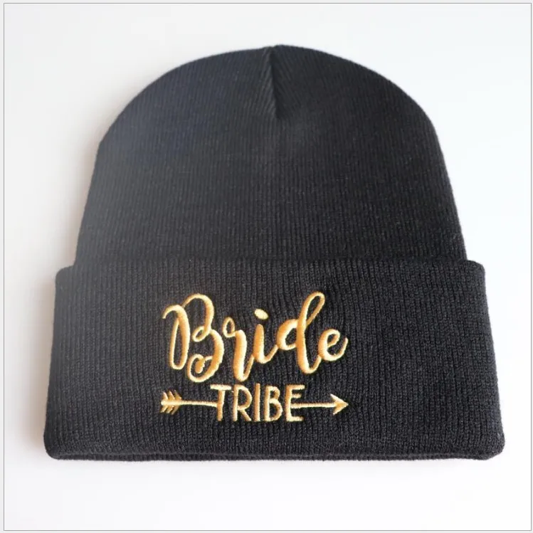free shipping 5pcs wedding favor bridesmaid gift knitted hat BRIDE TEAM SQUAD TRIBE Bachelor party winter hats a for guests | Дом и сад
