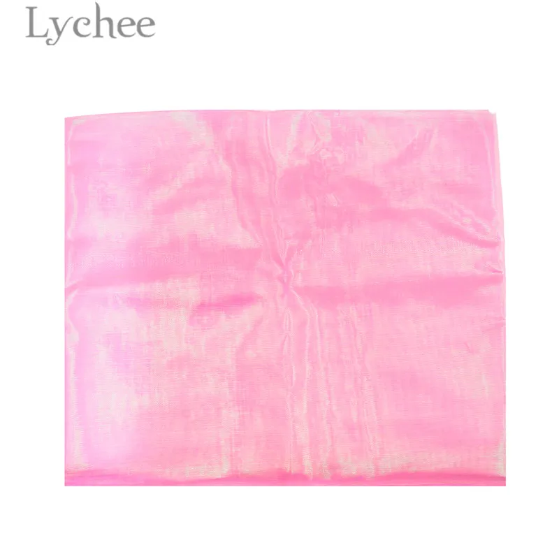 Lychee блестящая Радужная Тюлевая ткань лазерная многоцветная DIY Швейные
