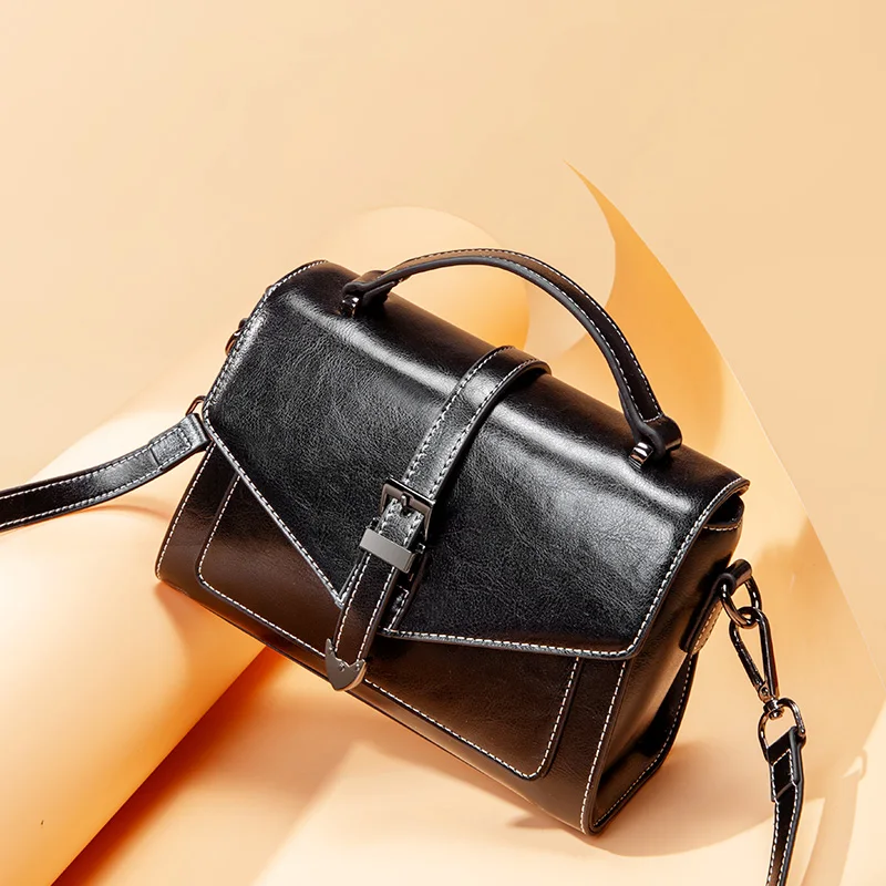 Genuine Leather Small Women Hand Bag Top-handle Bags Vintage Female Shoulder Messenger for Girls Handbag Totes | Багаж и сумки