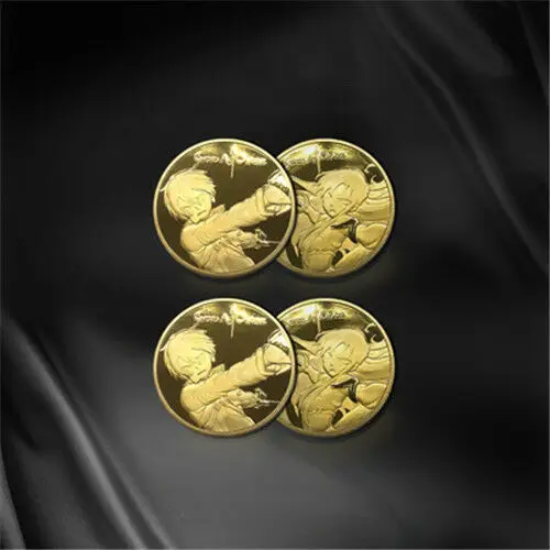 2pcs golden Аниме меч онлайн САО казуто Кирито Асуна сувенирная монета Золотая монета коллекция подарок - Цвет: 2pcs golden