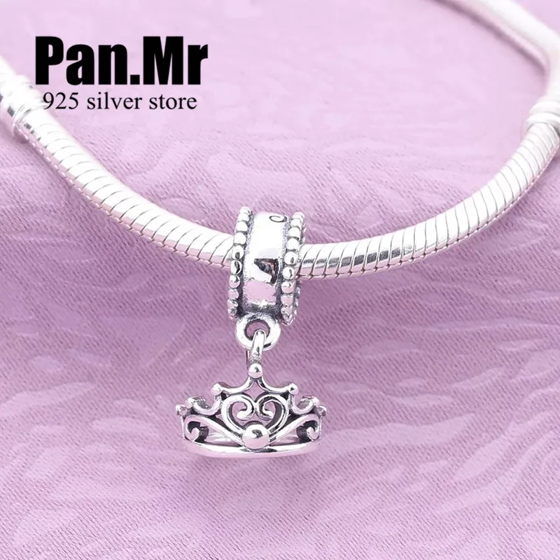 Идеальный и Изысканный люкс princess crown болтается Шарм Браслет fit ювелирных изделий