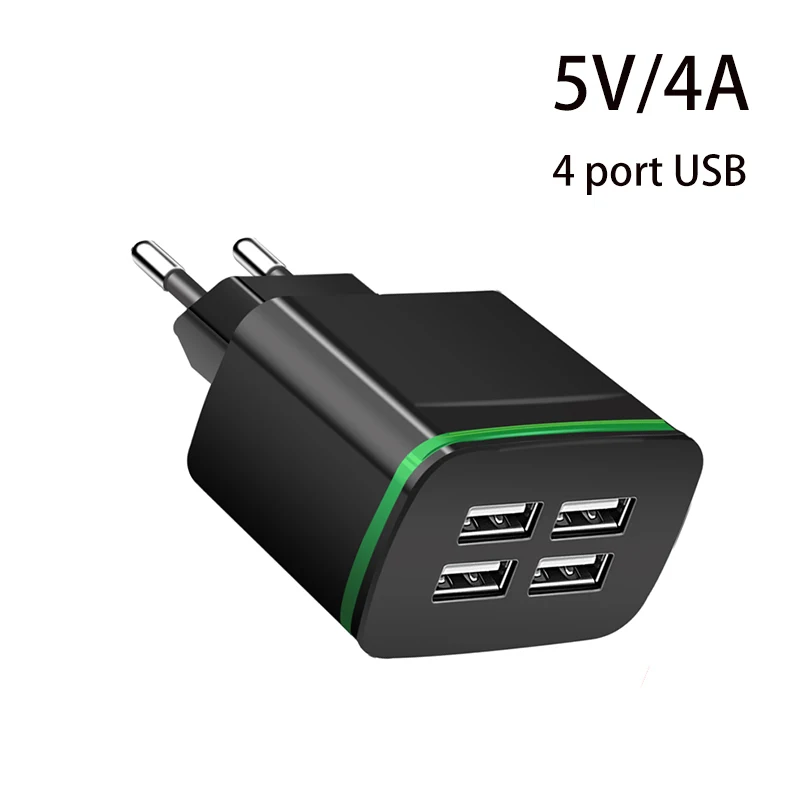 HX Универсальный 4 Порты и разъёмы USB Зарядное устройство адаптер 5 В 4A путешествия