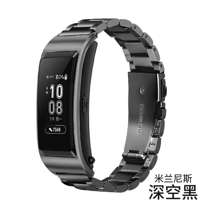 black 2 18 мм ремешок из нержавеющей стали для huawei TalkBand B5 Цельный металлический ремешок для часов, Миланская петля сменный ремешок Talk Band B5 браслет - Цвет: black 2