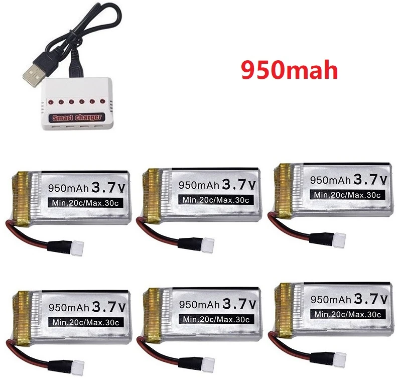 3 7 В 950 мАч Lipo батарея + 6 шт. Usb зарядное устройство для Syma X5 X5c 1 X5s X5sw X5sc Mjx X708W Rc Quadcopter