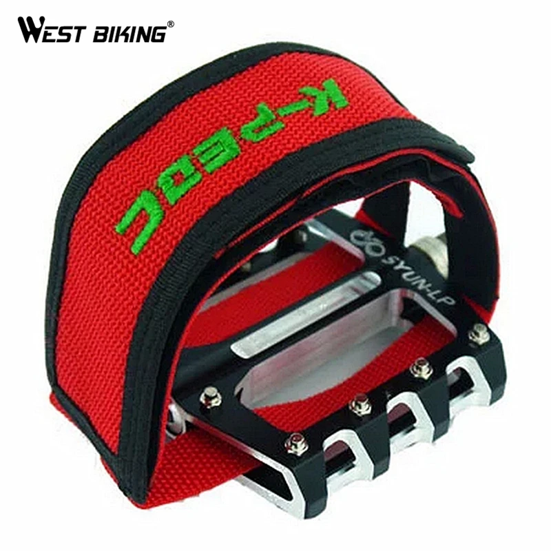 WEST BIKING, 2 шт., практичный велосипедный ремень для педалей с фиксированной передачей, двойной волшебный ленточный зажим, ремешок на палец, Прочный чехол для велосипедных педалей