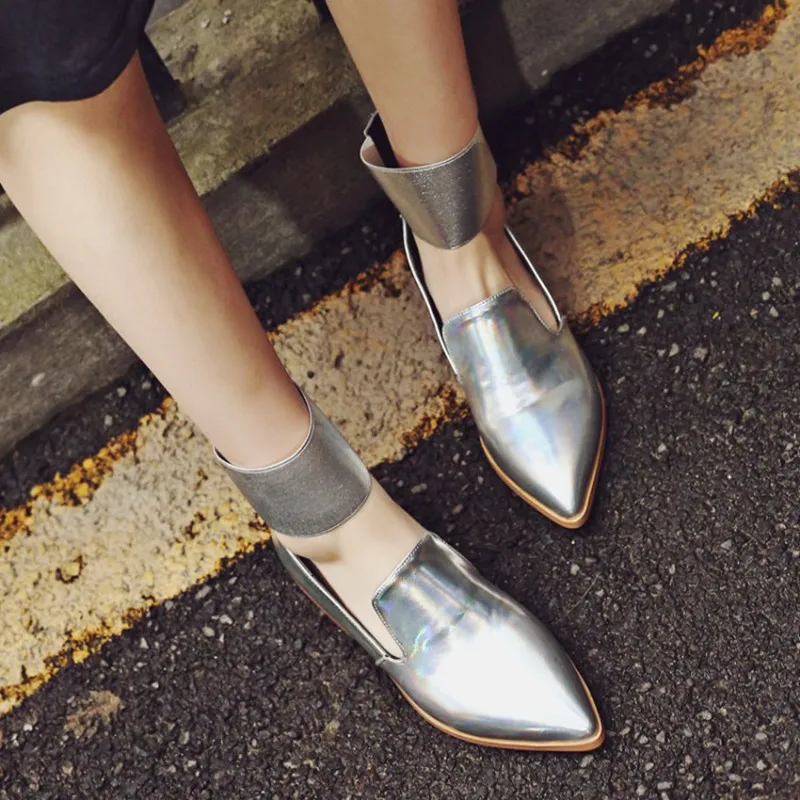 Plus Size 34-43 New Arrival Fashion Sexy Pointed Toe Ankle Elastic band Strap Flats Woman Low Heel Elegant Zip Women Shoes Boots