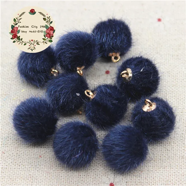 20pcs 20 шт 16 мм смешанные цвета, покрытая тканью, круглая подвеска из бисера для рукоделия/рукоделия - Цвет: 20pcs