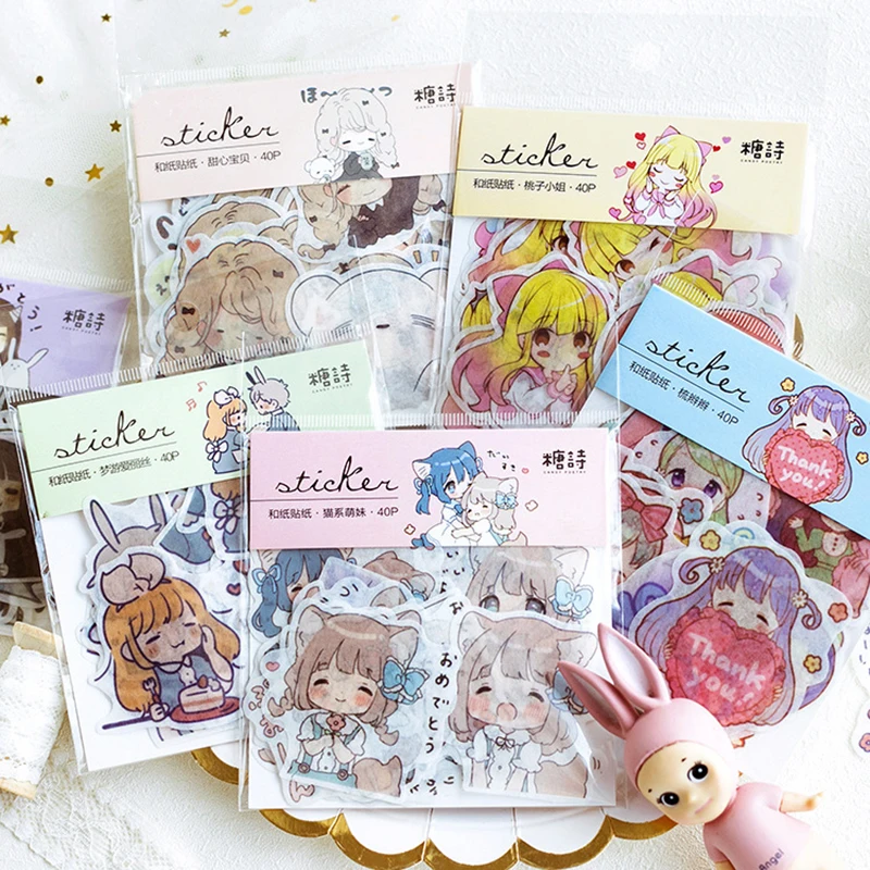 40 шт./упак. японский Kawaii Сейлор Мун Стикеры пакет Скрапбукинг Творческий
