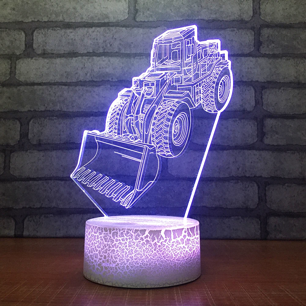 Вилочный погрузчик 3D ночник креативная Иллюзия 3d лампа светодиодный 7 цветов